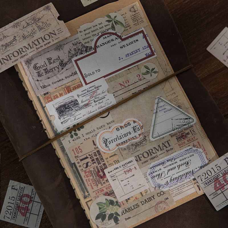 Vintage Collectible Stamps - 40Pcs Vintage Number Label Stickers Junk
