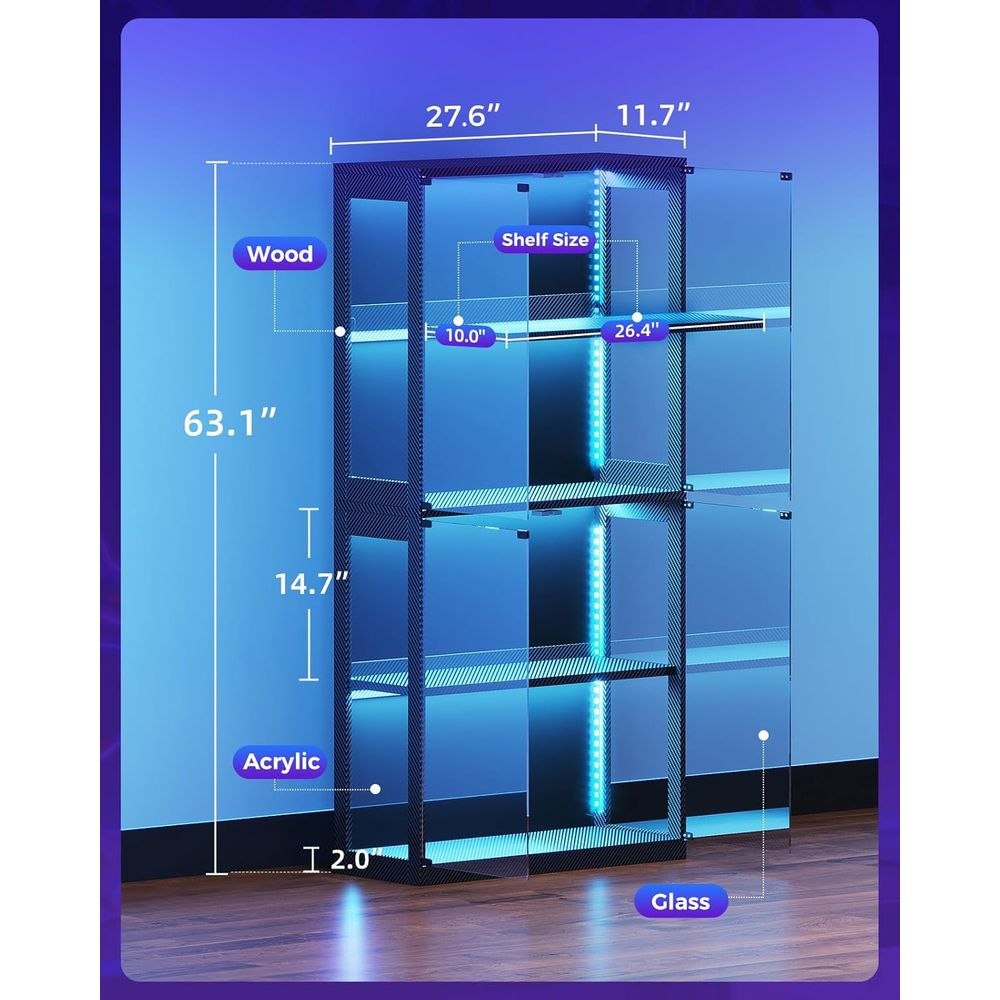 4-Tier Glass Display Cabinet w - Collectible & Vintage Dolls For Christmas recensie en prijs