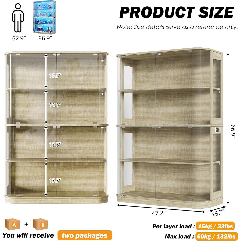47.2 Glass-Door 4-Tier Display - Collectible & Vintage Dolls For Christmas recensie en prijs