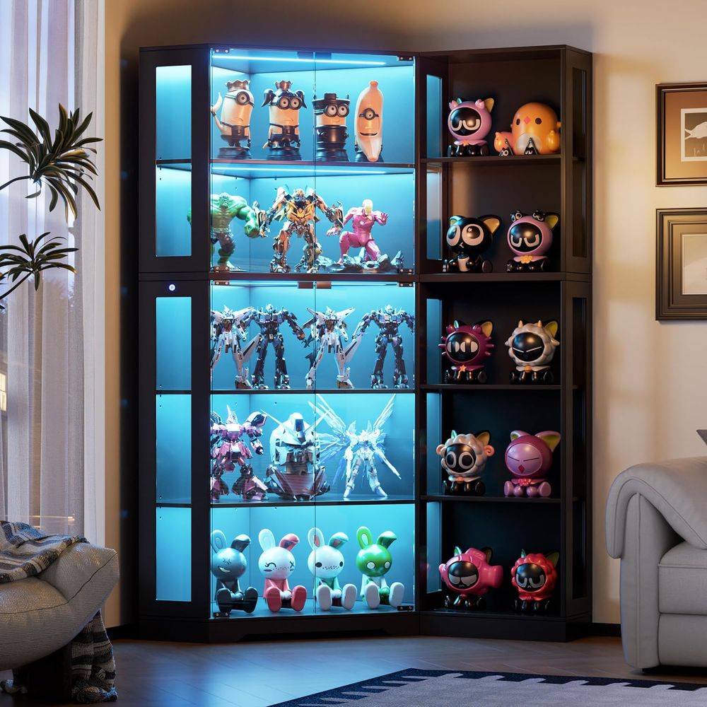 Black Glass Display Cabinet wi - Collectible & Vintage Dolls For Christmas recensie en prijs