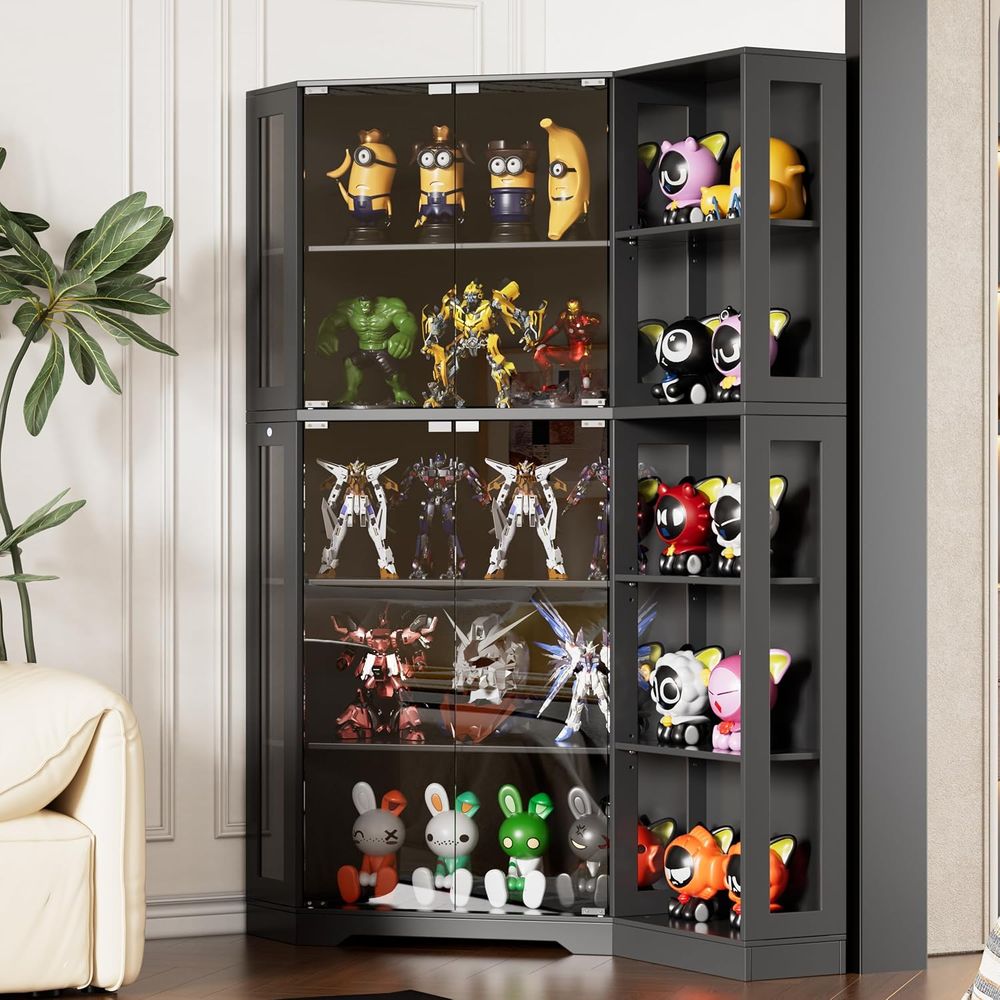 Black Glass Display Cabinet wi - Collectible & Vintage Dolls For Christmas recensie en prijs
