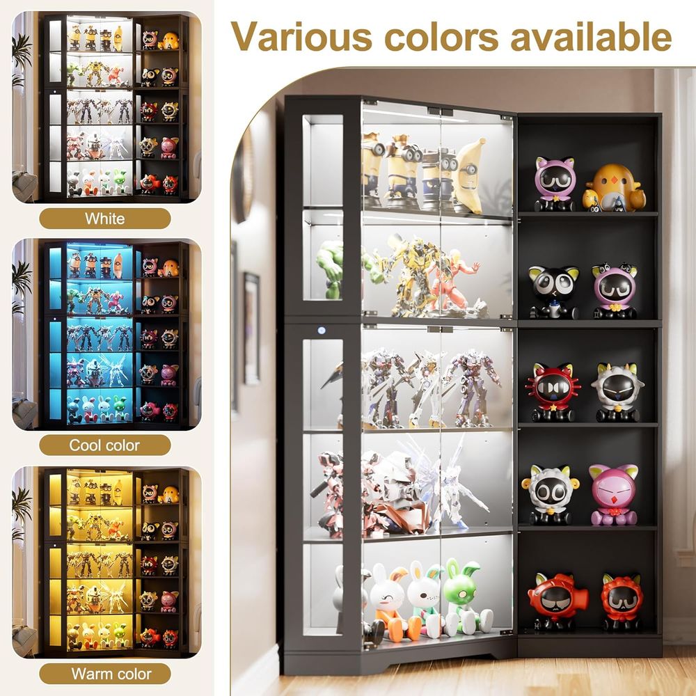 Black Glass Display Cabinet wi - Collectible & Vintage Dolls For Christmas recensie en prijs
