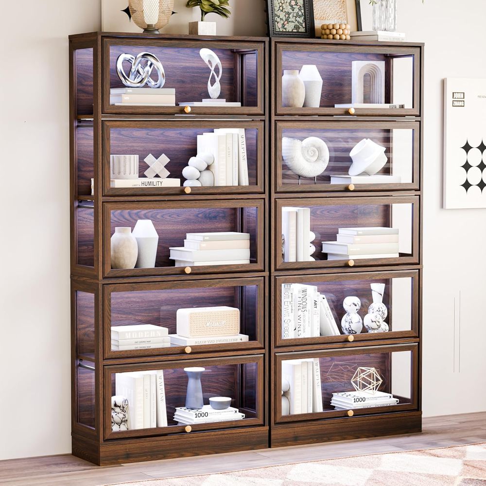 5-Tier Walnut Acrylic Glass Di - Collectible & Vintage Dolls For Christmas recensie en prijs