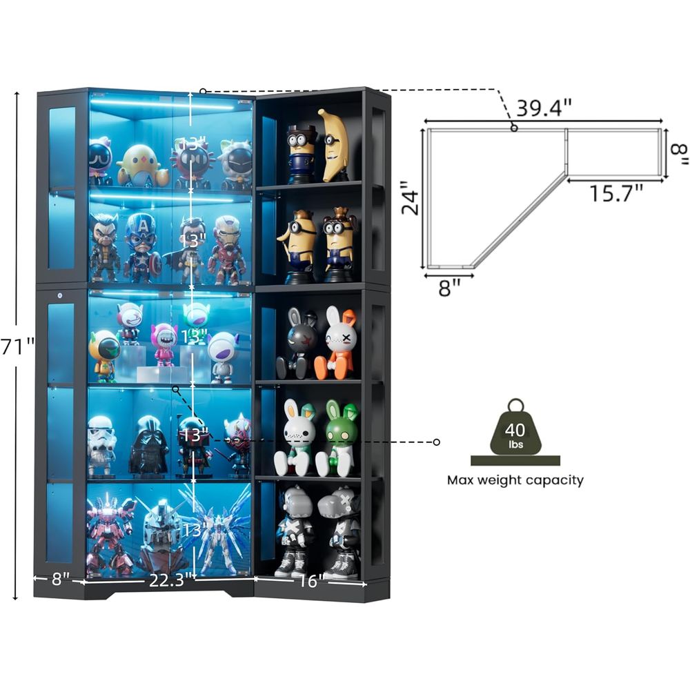 5-Tier LED Lighted Glass Displ - Collectible & Vintage Dolls For Christmas recensie en prijs
