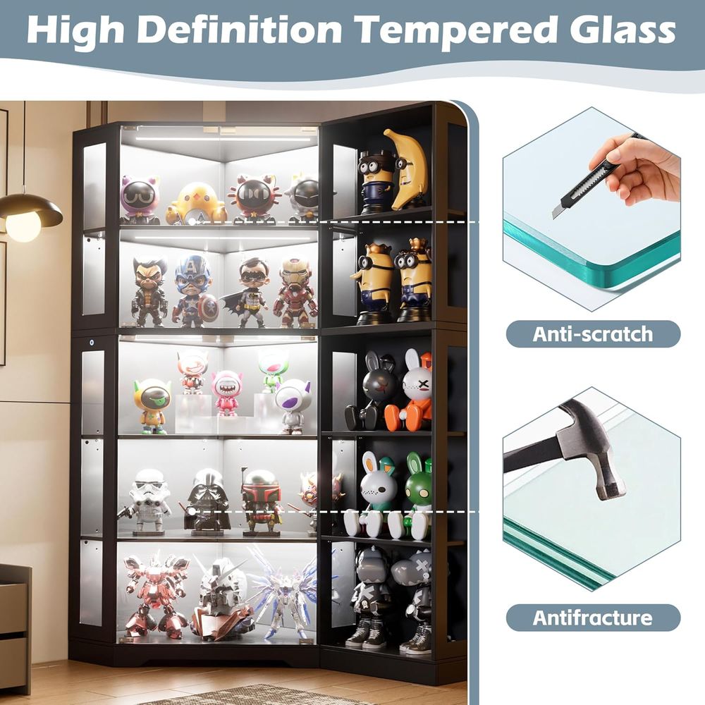5-Tier LED Lighted Glass Displ - Collectible & Vintage Dolls For Christmas recensie en prijs