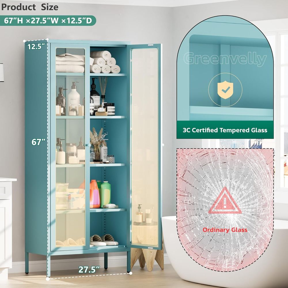 Tall Glass Display Cabinet for - Collectible & Vintage Dolls For Christmas recensie en prijs