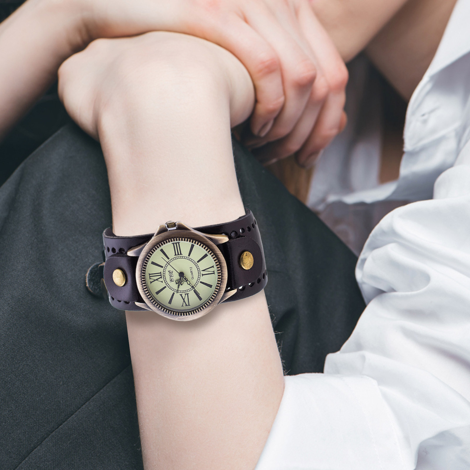 Punk Retro Leather Watch Roman - Vintage Watch Crystal recensie en prijs