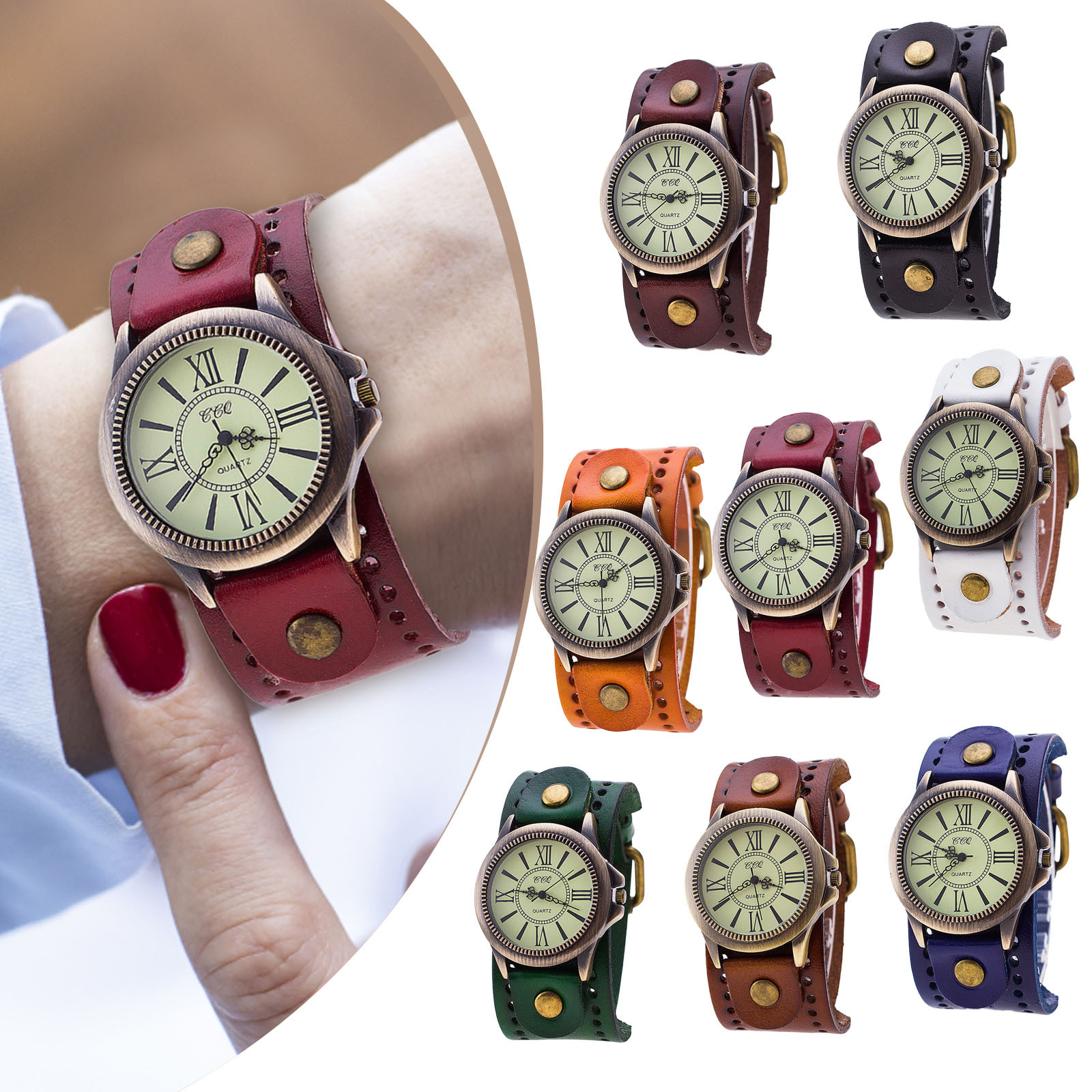Punk Retro Leather Watch Roman - Vintage Watch Crystal recensie en prijs