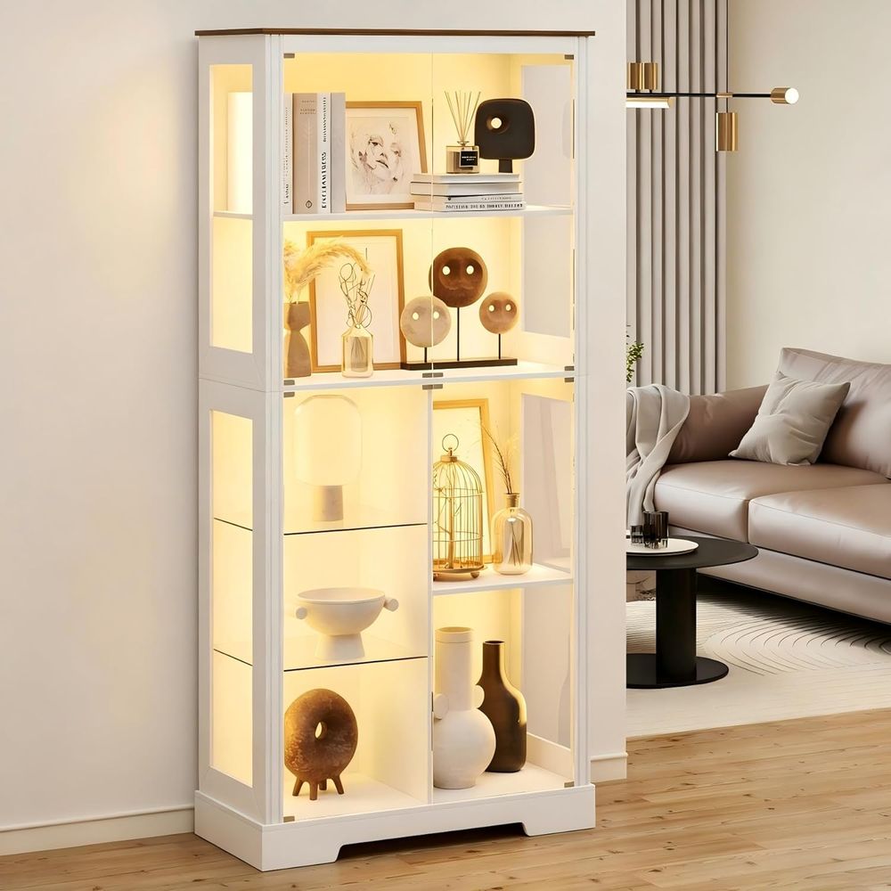 7-Tier Glass Display Cabinet w - Collectible & Vintage Dolls For Christmas recensie en prijs