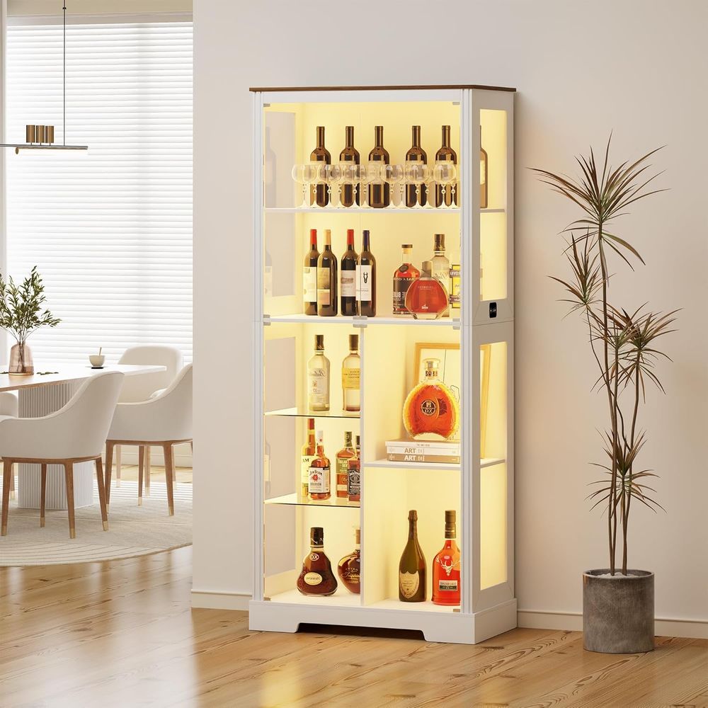 7-Tier Glass Display Cabinet w - Collectible & Vintage Dolls For Christmas recensie en prijs
