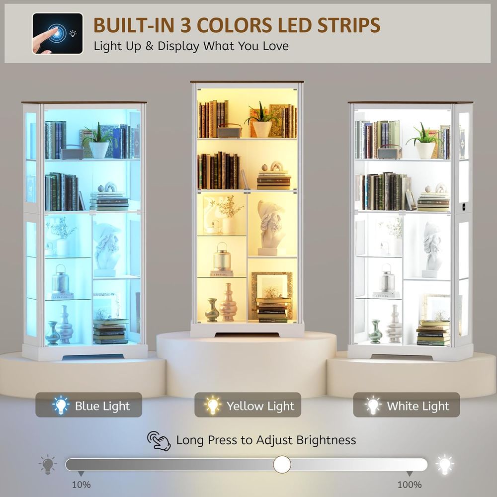 7-Tier Glass Display Cabinet w - Collectible & Vintage Dolls For Christmas recensie en prijs